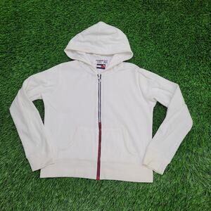 Vintage Y2K Tommy-Hilfiger Terry Hoodie Jacket Womens 2XS/XS 17x19 Cropped